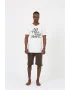 Erkek Kısa Kol Ekru Penye Şortlu Pijama Takımı