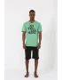 Erkek Kısa Kol Fıstık Yeşili Penye Şortlu Pijama Takımı