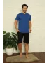 Erkek Saks V Yaka 3lü Pijama Takım