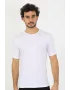 Erkek Sıfır Yaka Likralı Beyaz T-Shirt