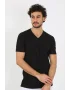 Erkek V Yaka Siyah Penye Atlet