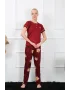 Kadın Bordo Kısa Kol Pijama Takım