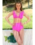 Kadın Fırfırlı Yüksek Bel Fuşya Bikini