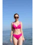 Kadın İçi Boş Fiyonklu Kaplı Fuşya Alt Üst Bikini Takım