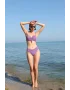 Kadın İçi Boş Fiyonklu Kaplı Lila Alt Üst Bikini Takım