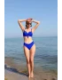 Kadın İçi Boş Fiyonklu Kaplı Saks Alt Üst Bikini Takım