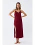 Kadın İp Askılı Bordo Uzun Gecelik