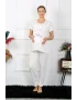 Kadın Kısa Kol Hamile Lohusa Pijama Takımı Ekru