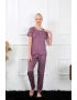 Kadın Mürdüm Kısa Kol Pijama Takım