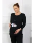 Kadın Uzun Kol Hamile Lohusa Pijama Takımı Siyah