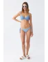 Kadın Yandan Bağlamalı Yarım Destekli Fiyonklu Alt Üst Bikini Takım Buz Mavisi
