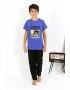 Erkek Çocuk Kısa Kol Penye Pijama Takım Saks
