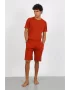 Erkek Pamuk Lakost Alt Üst Kaprili Pijama Takım Kremit