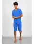 Erkek Pamuk Lakost Alt Üst Kaprili Pijama Takım Saks