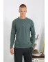 Erkek Penye Uzun Kol Pijama Takımı Haki