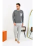 Erkek Uzun Kol Penye Antrasit Pijama Takımı