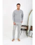 Erkek Uzun Kol Penye Gri Pijama Takımı