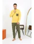 Erkek Uzun Kol Penye Sarı Pijama Takımı