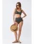 Kadın Basic Haki Pedli Yüksek Bel Bikini Takımı