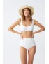 Kadın Basic Beyaz Pedli Yüksek Bel Bikini Takımı