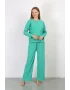 Kadın Bürümcük Kumaş Pijama Takım Yeşil