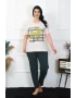 Kadın Büyük Beden Krem Pijama Takımı