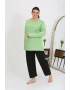Kadın Büyük Beden Uzun Kol Penye Pijama Takımı Fıstık Yeşili
