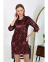 Kadın Micro Kumaş Mini Parlak Elbise Bordo