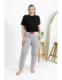Kadın Pamuklu Büyük Beden Alt Pijama Gri