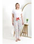 Kadın Pamuklu Büyük Beden Alt Pijama Ekru
