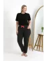 Kadın Pamuklu Büyük Beden Alt Pijama Antrasit