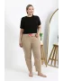 Kadın Pamuklu Büyük Beden Alt Pijama Bej