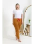 Kadın Pamuklu Büyük Beden Alt Pijama Hardal