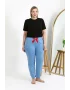 Kadın Pamuklu Büyük Beden Alt Pijama Mavi