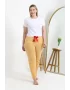 Kadın Pamuklu Büyük Beden Alt Pijama Sarı