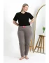 Kadın Pamuklu Büyük Beden Alt Pijama Vizon