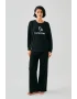 Kadın Siyah Oğlak Burcu Oversize 2 İplik Eşofman Ev Giyim Takımı