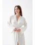 Kadın Uzun Ekru Penye Sabahlık