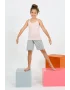 Kız Çocuk İp Askılı Şortlu Penye Pembe Pijama Takım