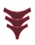 Pamuklu 3lü Tanga Külot Bordo