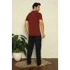 Erkek Bordo V Yaka 3lü Pijama Takım