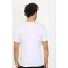 Erkek Likralı V Yaka Beyaz T-Shirt