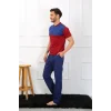 Erkek Penye 3lü Parlamentmavi Parçalı Pijama Takımı