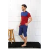 Erkek Penye 3lü Parlamentmavi Parçalı Pijama Takımı