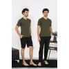 Erkek Penye Haki 3lü Pijama Takımı