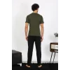 Erkek Penye Haki 3lü Pijama Takımı