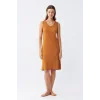 Kadın Kalın Askılı Penye Gecelik Hardal