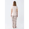 Kadın Kısa Kol Pijama Takım Pudra