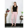 Kadın Pamuk Penye Cepli Tek Alt Pijama Pudra