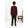 Erkek Çocuk Uzun Kol Penye Pijama Takım Bordo
